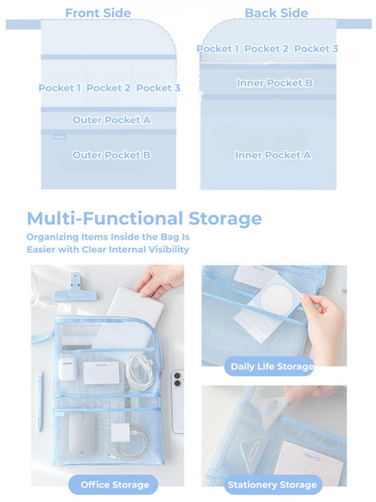 Classify A4 Mesh Multi-Compartment File Bag