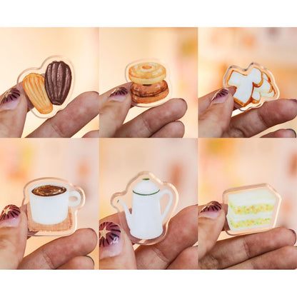 Coffee Bread Acrylic Magnet - 24 Types