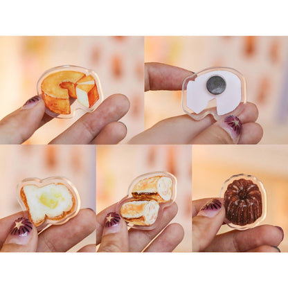 Coffee Bread Acrylic Magnet - 24 Types