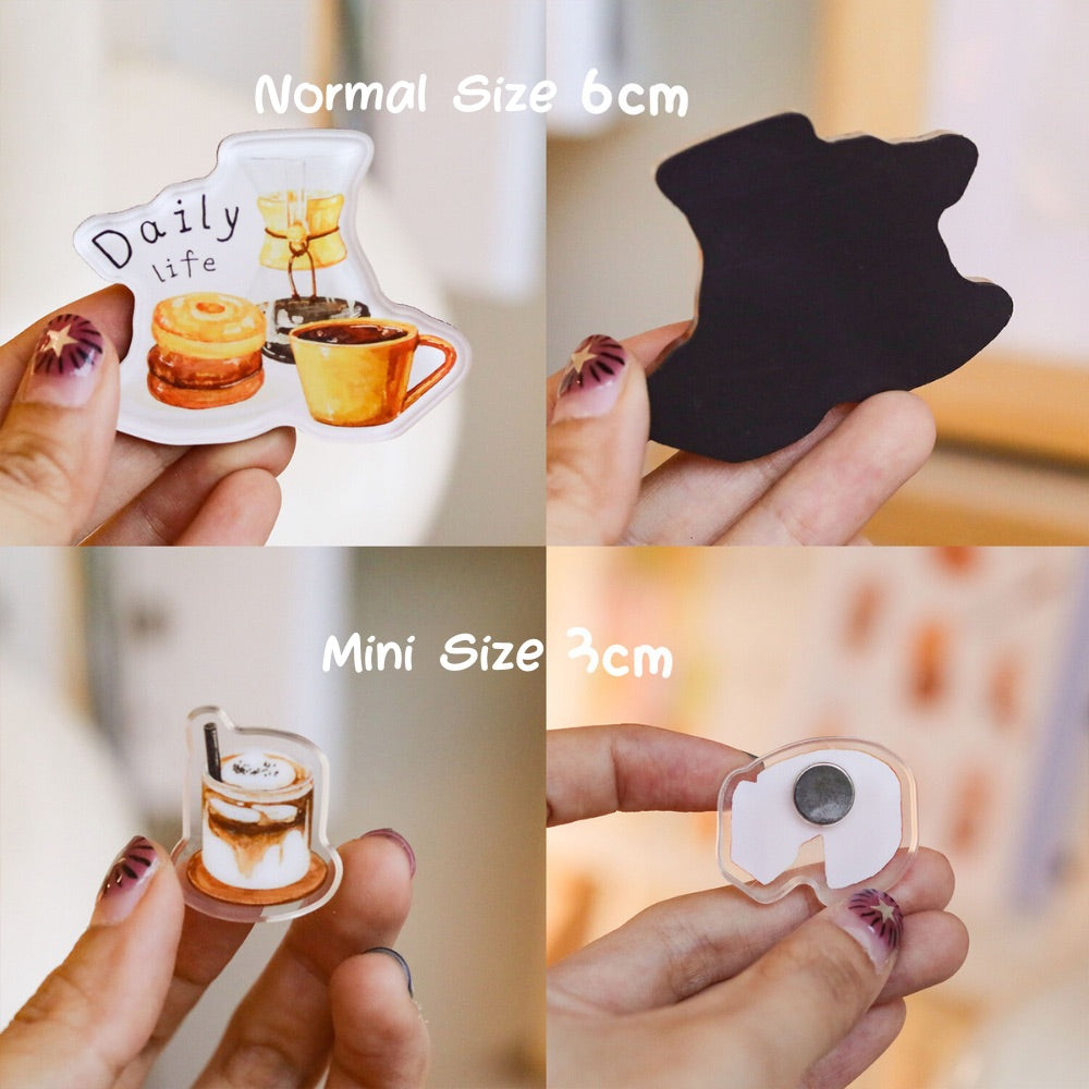 Coffee Bread Acrylic Magnet - 24 Types