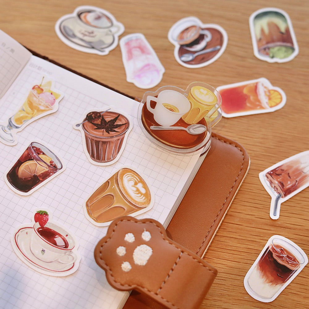 Coffee & Milk Tea Illustration PVC Matte Film Sticker Pack