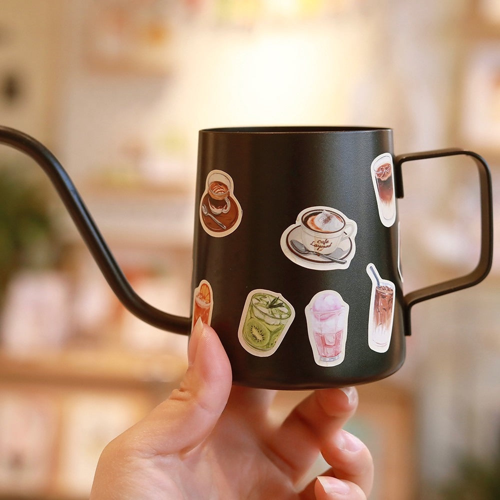 Coffee & Milk Tea Illustration PVC Matte Film Sticker Pack