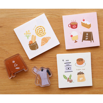 Coffee/Dessert/Bread Hand-Painted Mini Notepads