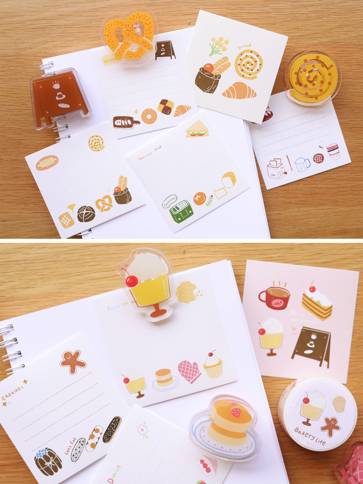 Coffee/Dessert/Bread Hand-Painted Mini Notepads