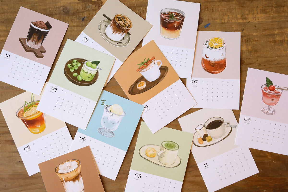 Original 2025 Coffee&Drinks Illustration Calendar – ChicChoi