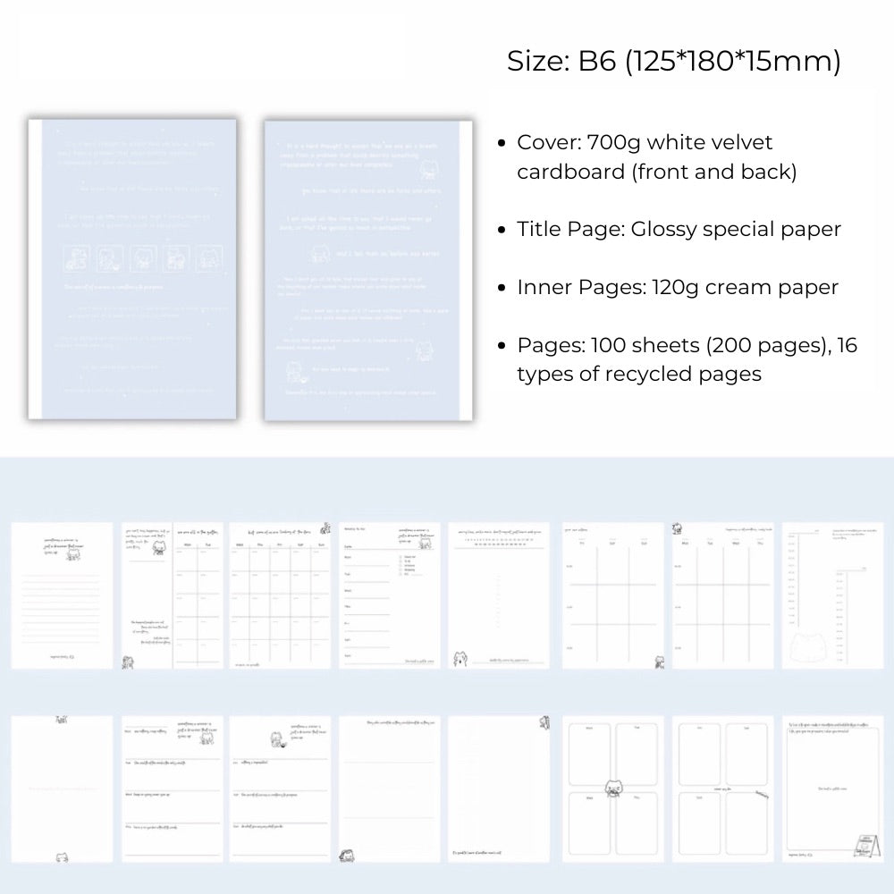 2025 Comic Cat B6 Bullet Journal Planner