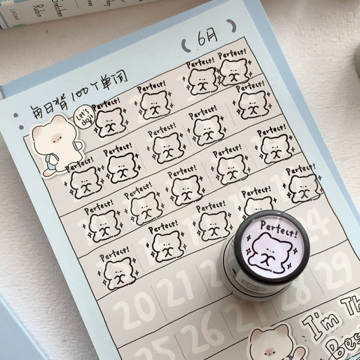 Cute Cat Original Design Photosensitive Stamp