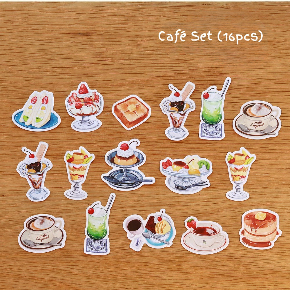 Dessert Illustration PVC Matte Film Sticker Pack
