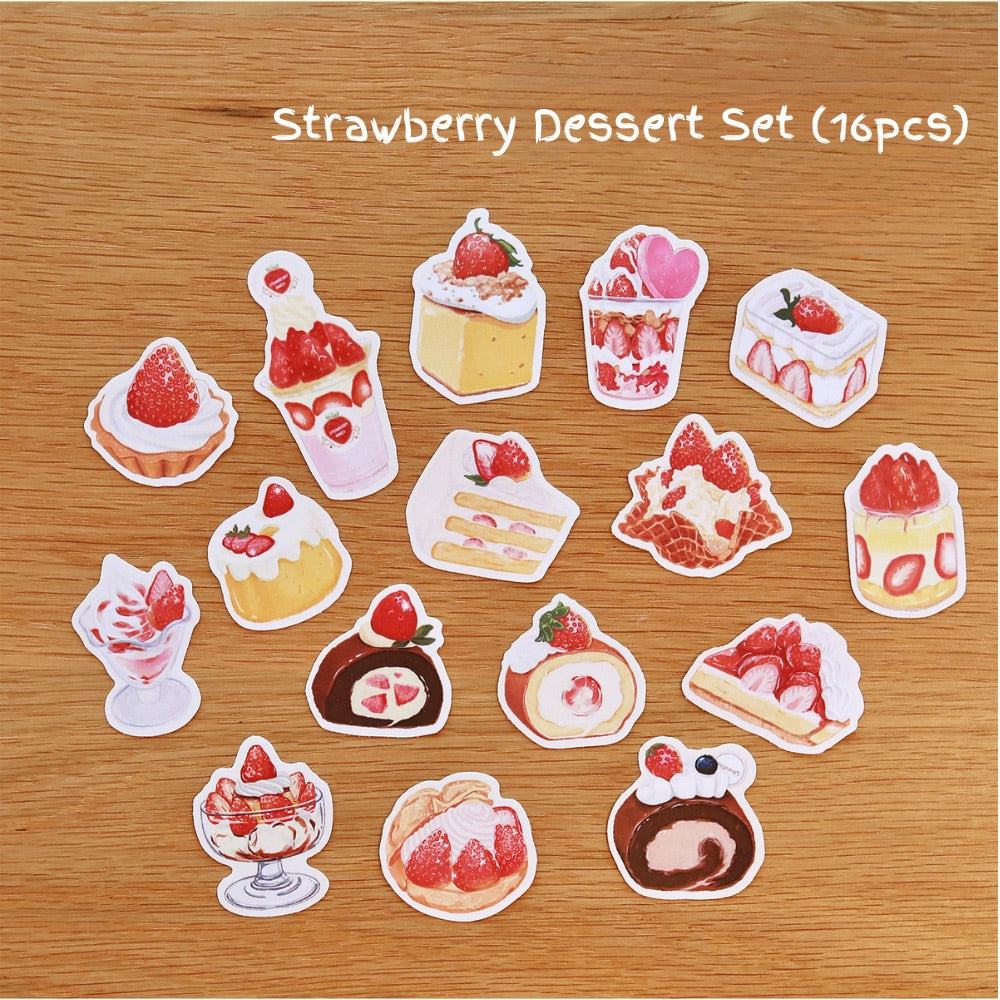 Dessert Illustration PVC Matte Film Sticker Pack