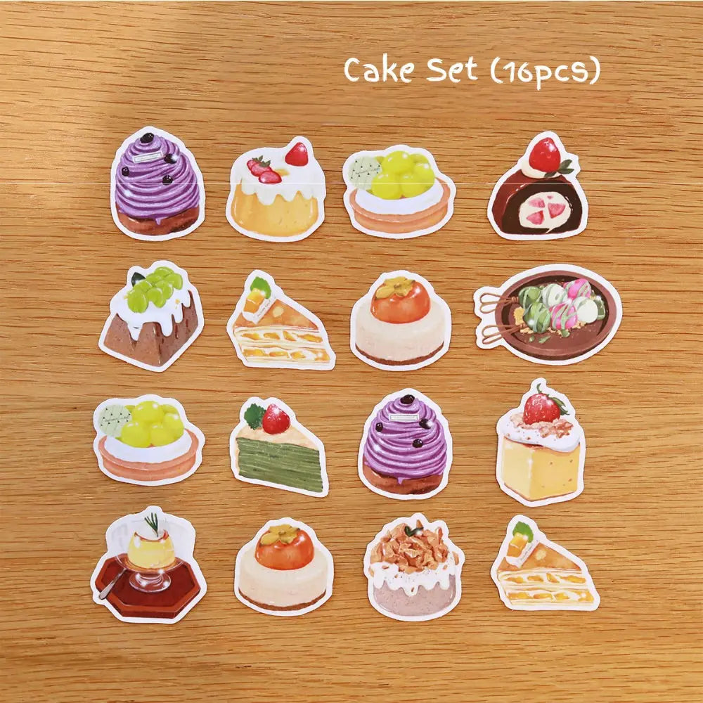 Dessert Illustration PVC Matte Film Sticker Pack