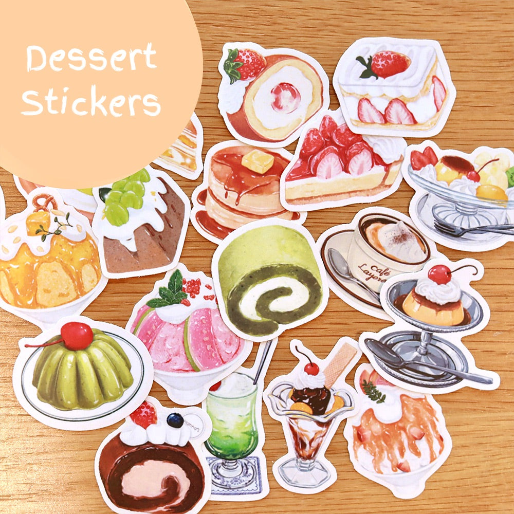 Dessert Illustration PVC Matte Film Sticker Pack