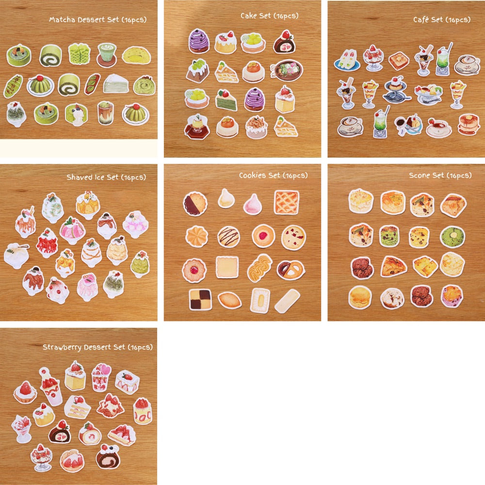 Dessert Illustration PVC Matte Film Sticker Pack