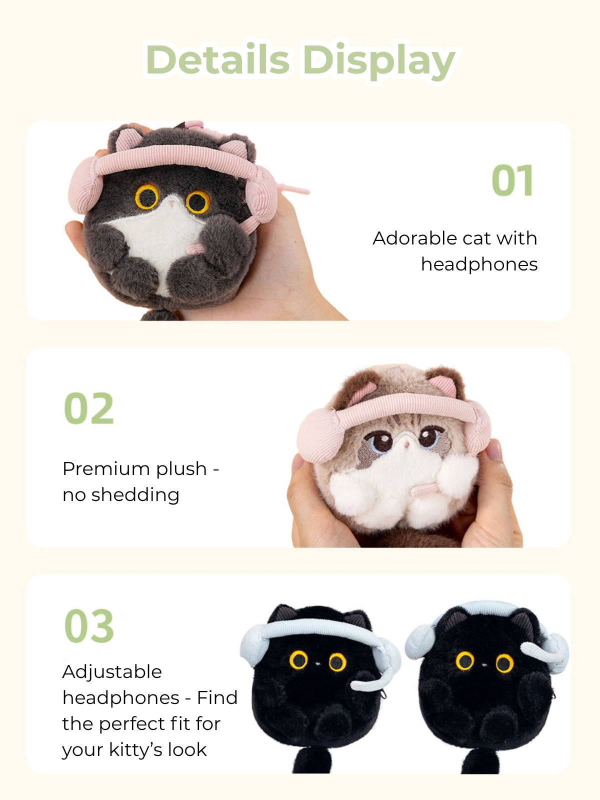 Original Cute Cat Earphone Case/Coin Pouch/Plush Kitty Charms
