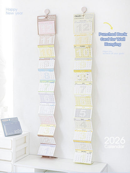 Everyday Accordion Calendar – 2026 Foldable Planner & Memo Pad