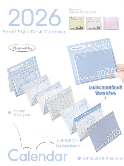 Everyday Accordion Calendar – 2026 Foldable Planner & Memo Pad