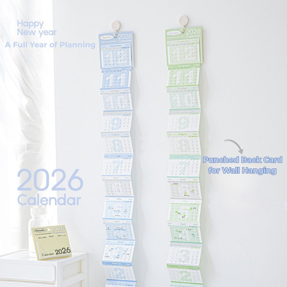 Everyday Accordion Calendar – 2026 Foldable Planner & Memo Pad