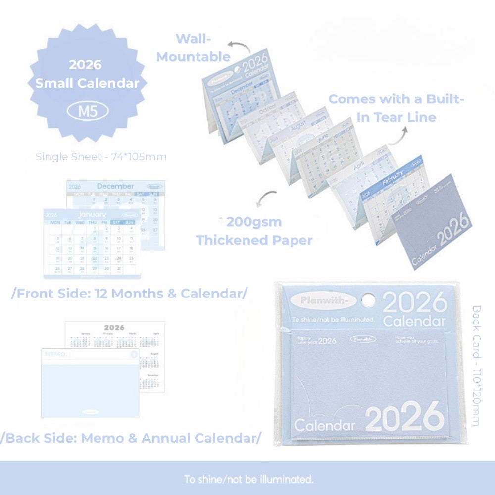 Everyday Accordion Calendar – 2026 Foldable Planner & Memo Pad