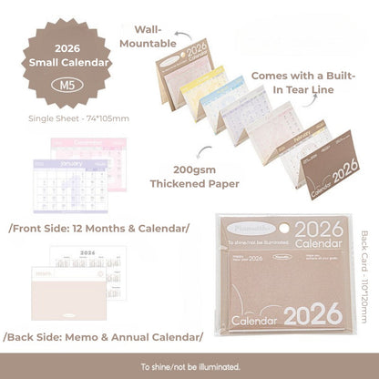 Everyday Accordion Calendar – 2026 Foldable Planner & Memo Pad