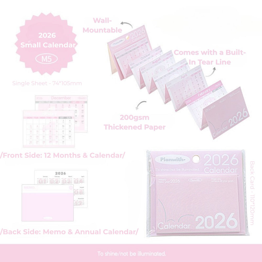 Everyday Accordion Calendar – 2026 Foldable Planner & Memo Pad