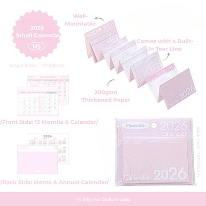 Everyday Accordion Calendar – 2026 Foldable Planner & Memo Pad