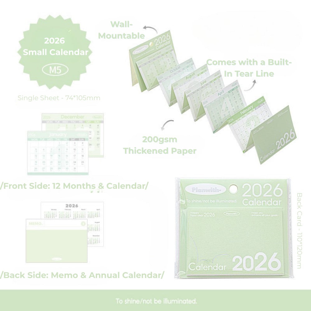 Everyday Accordion Calendar – 2026 Foldable Planner & Memo Pad