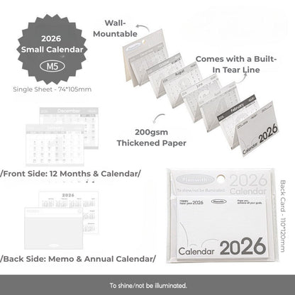 Everyday Accordion Calendar – 2026 Foldable Planner & Memo Pad