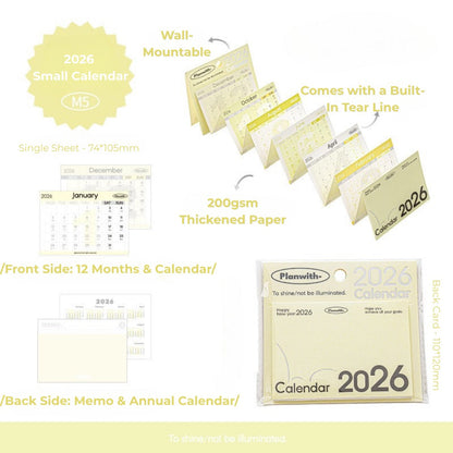 Everyday Accordion Calendar – 2026 Foldable Planner & Memo Pad