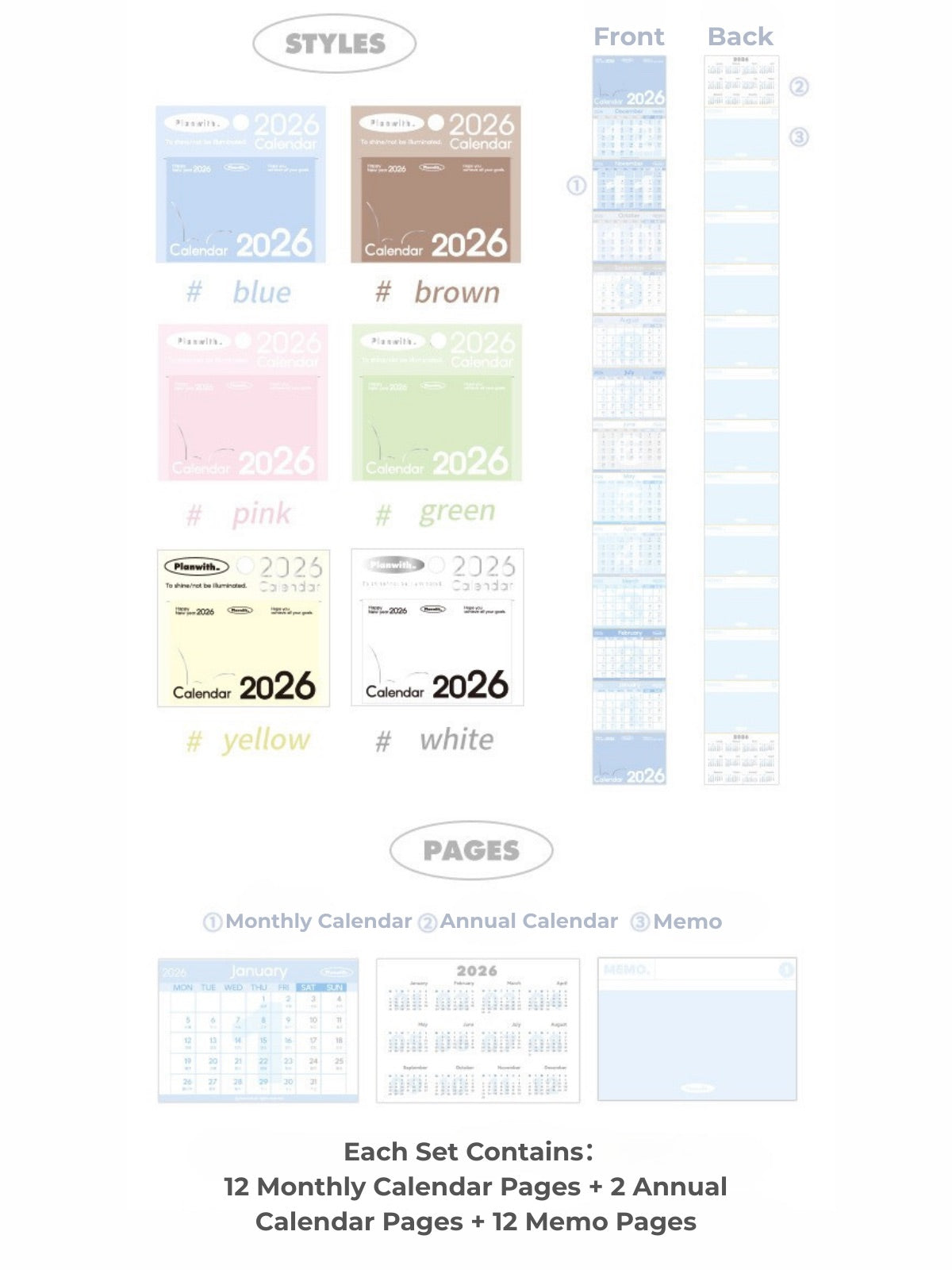 Everyday Accordion Calendar – 2026 Foldable Planner & Memo Pad