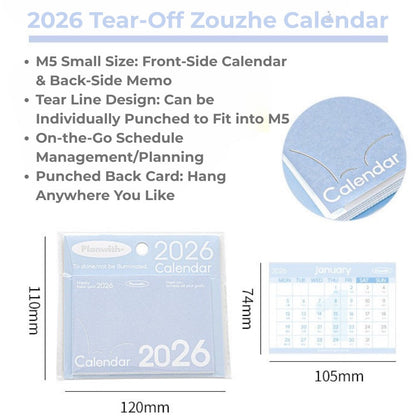 Everyday Accordion Calendar – 2026 Foldable Planner & Memo Pad