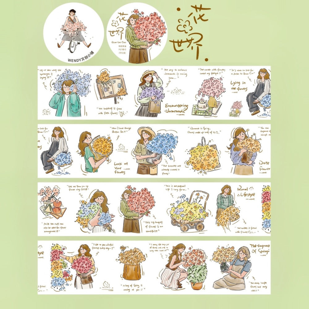 Flowerful Days Washi Tapes - Original PET & Washi Designs
