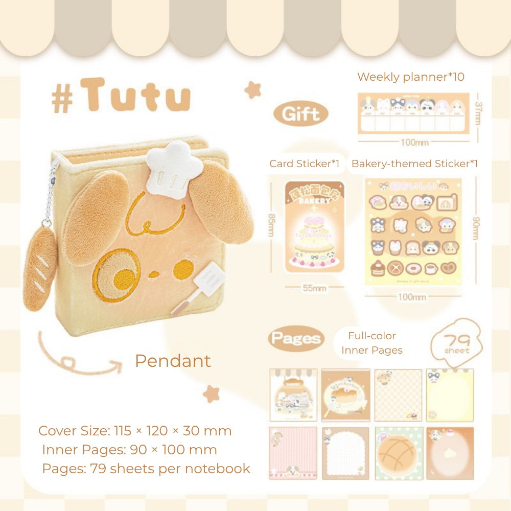 Fluffy Bakery Mini Notebook – Plush Pocket-Sized Planner