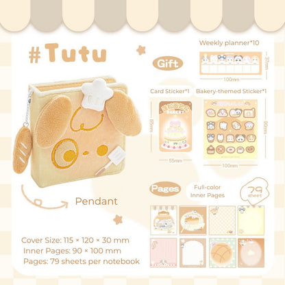 Fluffy Bakery Mini Notebook – Plush Pocket-Sized Planner