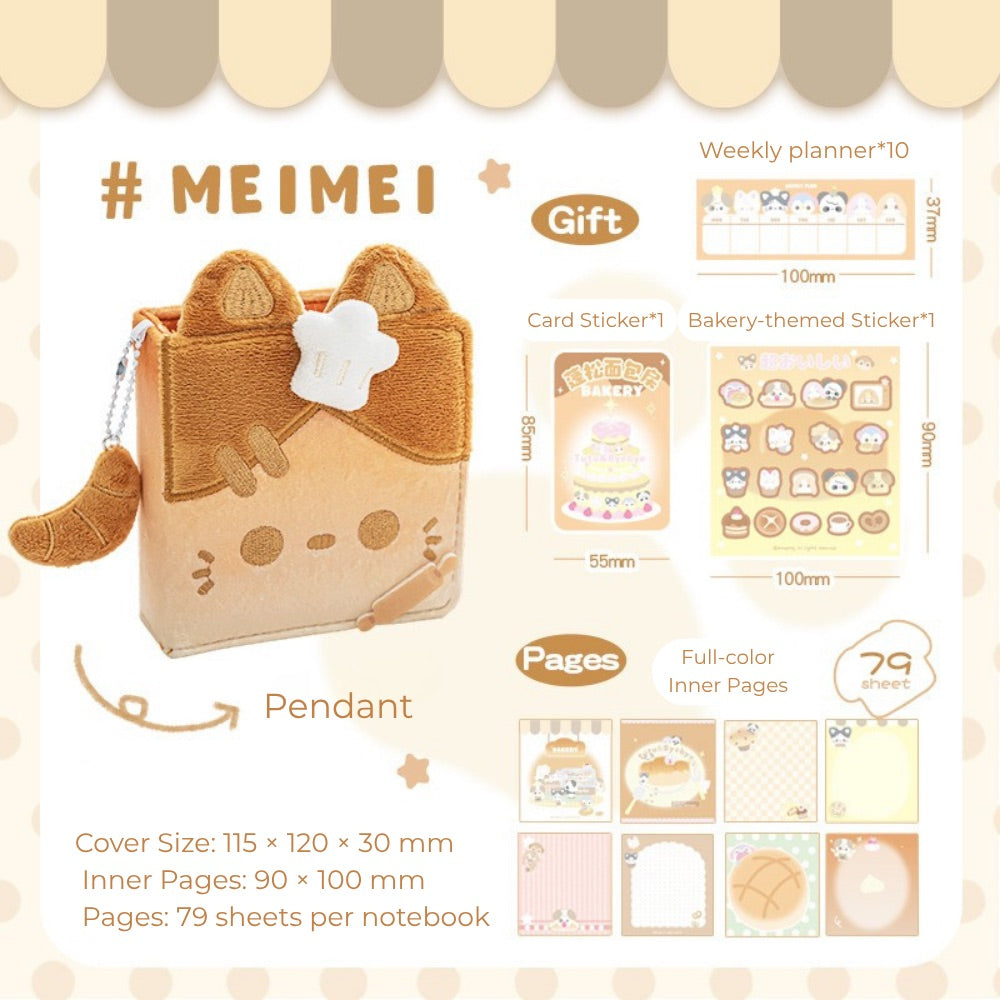 Fluffy Bakery Mini Notebook – Plush Pocket-Sized Planner