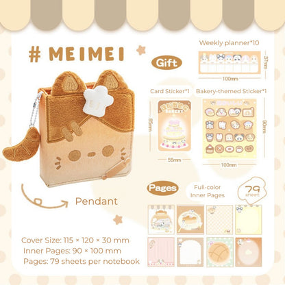 Fluffy Bakery Mini Notebook – Plush Pocket-Sized Planner