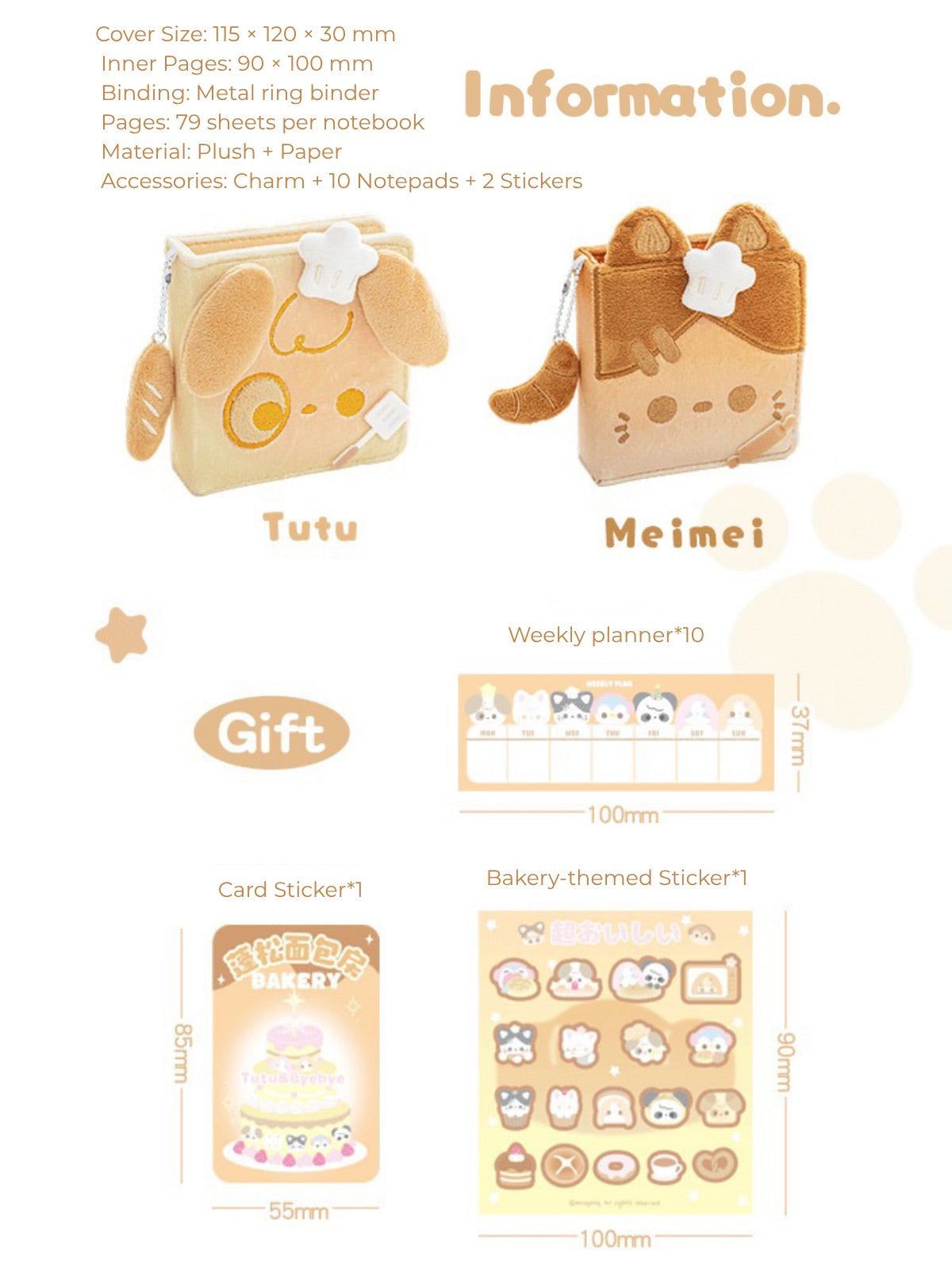 Fluffy Bakery Mini Notebook – Plush Pocket-Sized Planner