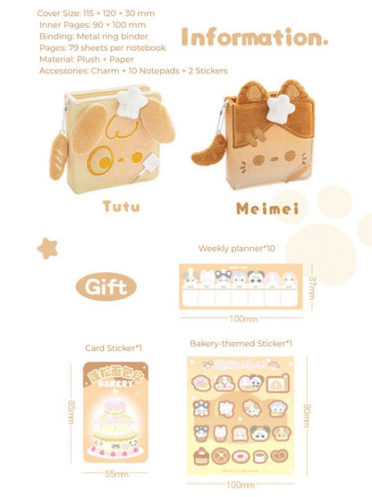 Fluffy Bakery Mini Notebook – Plush Pocket-Sized Planner