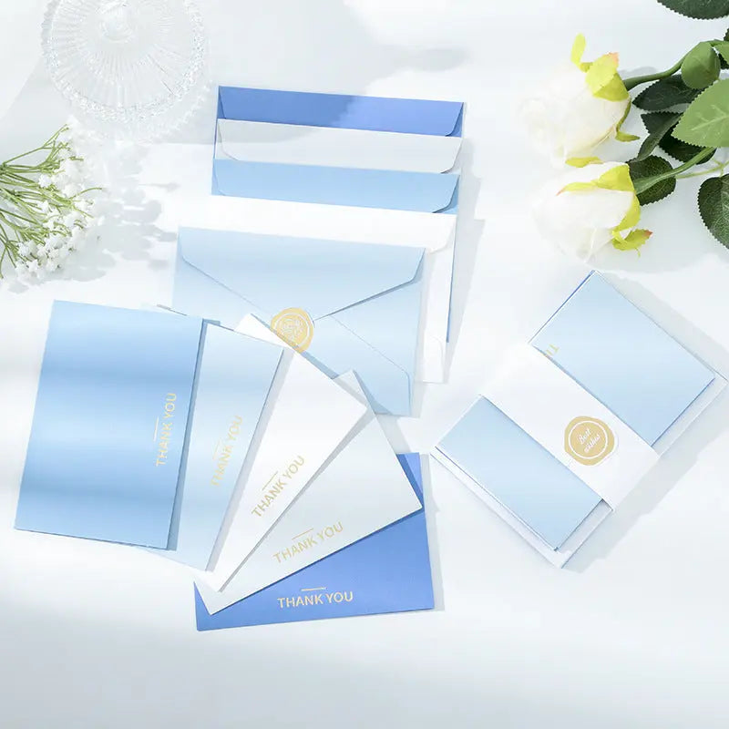 Foil Stamped Greeting & Thank You Card Set Envelopes