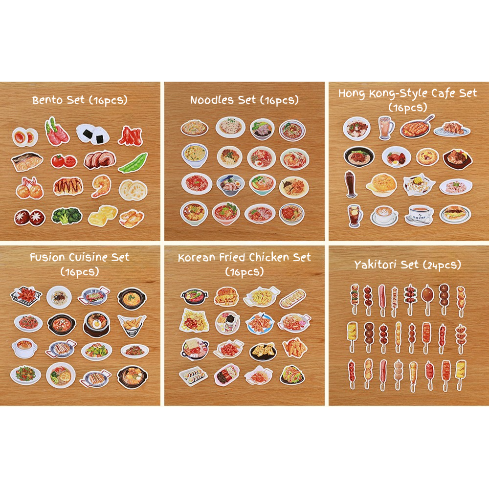 Food Illustration PVC Matte Film Sticker Pack
