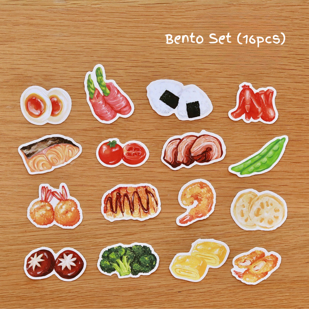 Food Illustration PVC Matte Film Sticker Pack