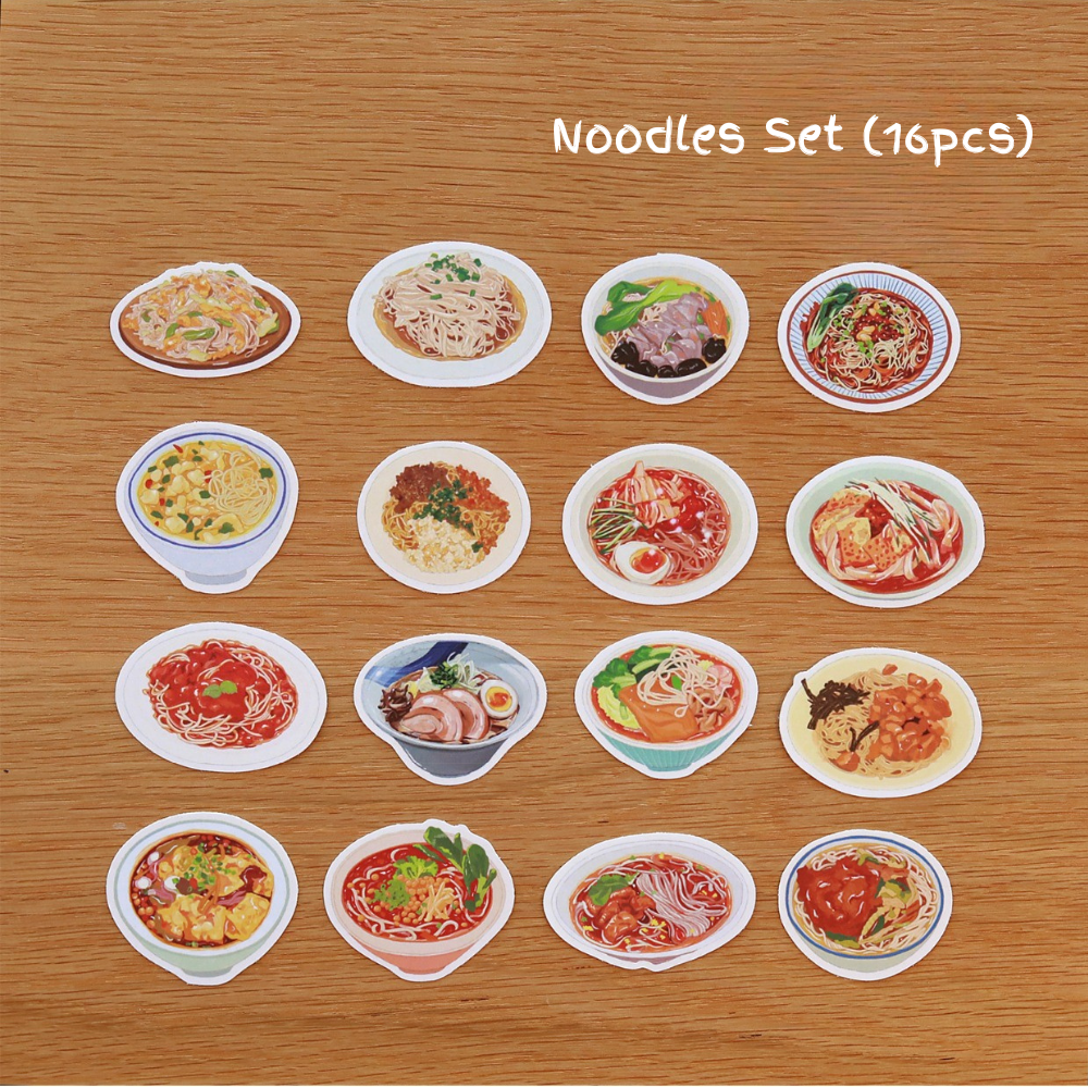Food Illustration PVC Matte Film Sticker Pack