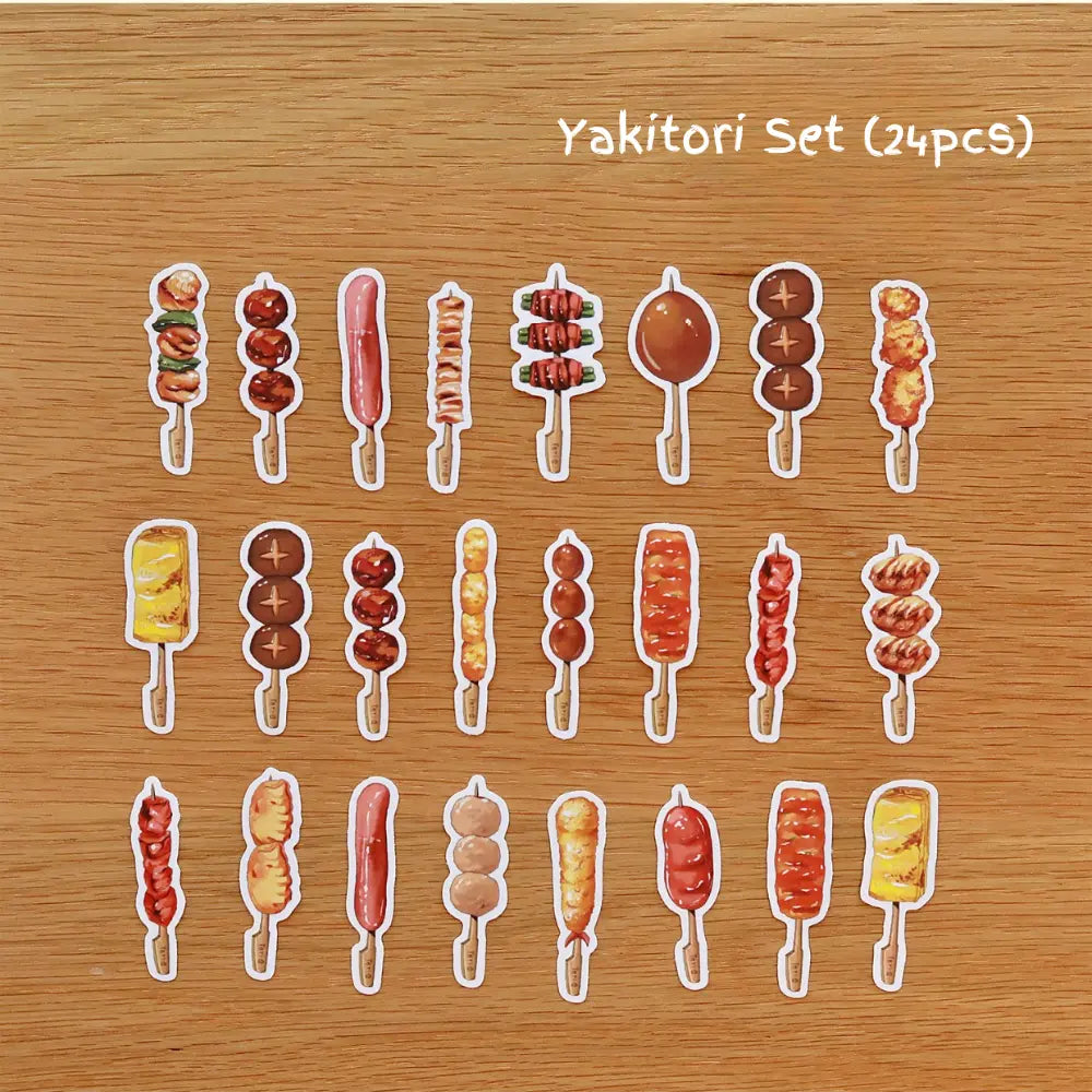 Food Illustration PVC Matte Film Sticker Pack