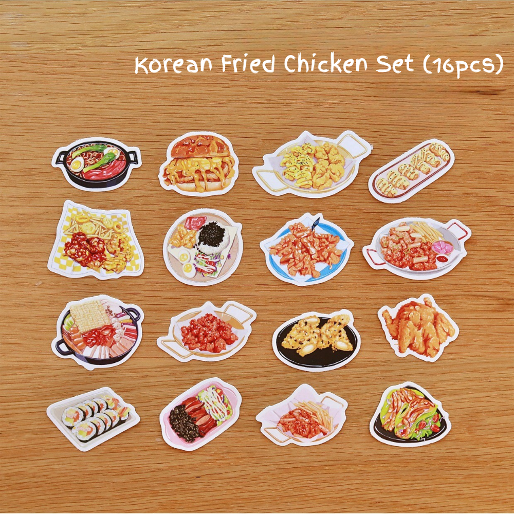 Food Illustration PVC Matte Film Sticker Pack