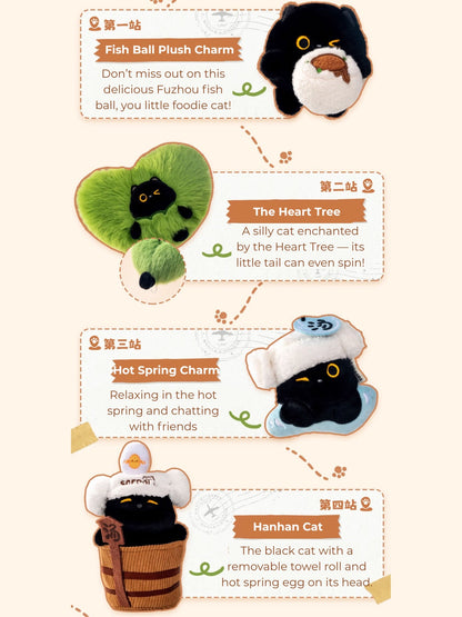 HanHan Cat Holiday Plush Charm – Cute Travel Cat Keychain Toy Gift