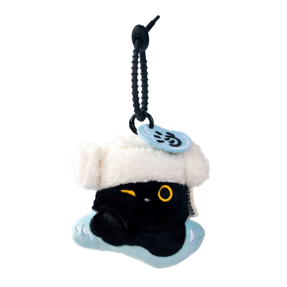HanHan Cat Holiday Plush Charm – Cute Travel Cat Keychain Toy Gift