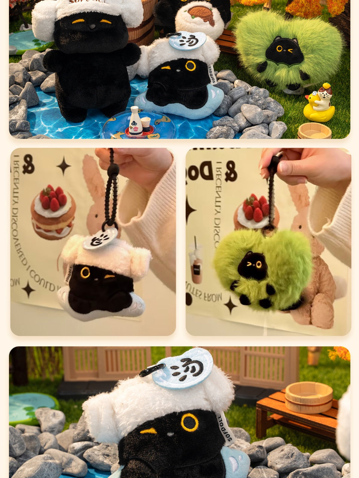 HanHan Cat Holiday Plush Charm – Cute Travel Cat Keychain Toy Gift