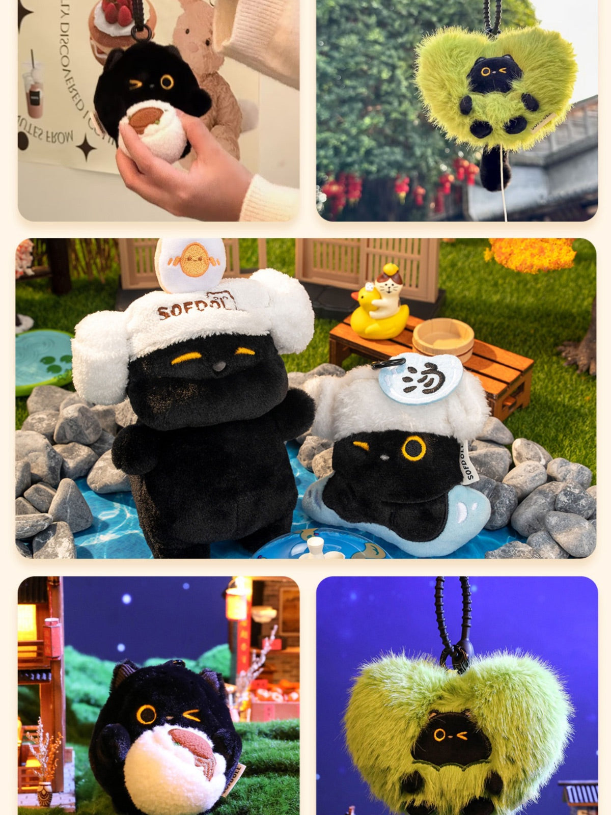 HanHan Cat Holiday Plush Charm – Cute Travel Cat Keychain Toy Gift