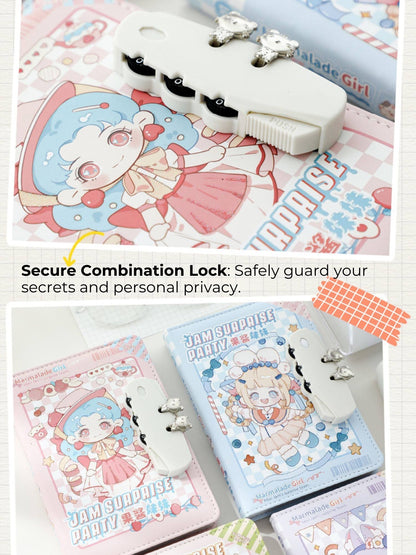 Jam Party Lockable Private Journal – Full-Color Illustrated Notebook