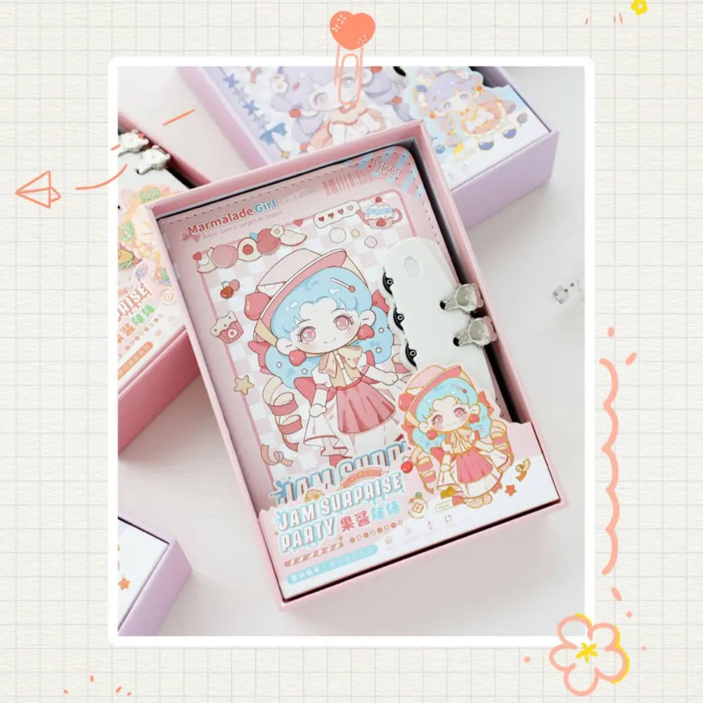 Jam Party Lockable Private Journal – Full-Color Illustrated Notebook ...