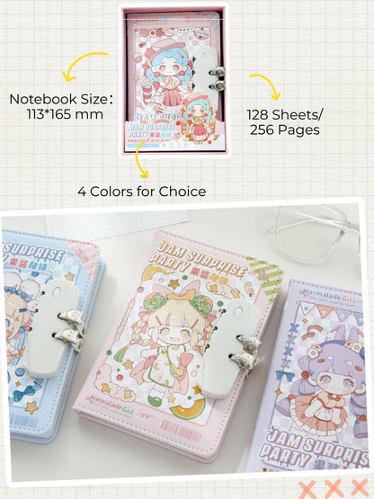 Jam Party Lockable Private Journal – Full-Color Illustrated Notebook