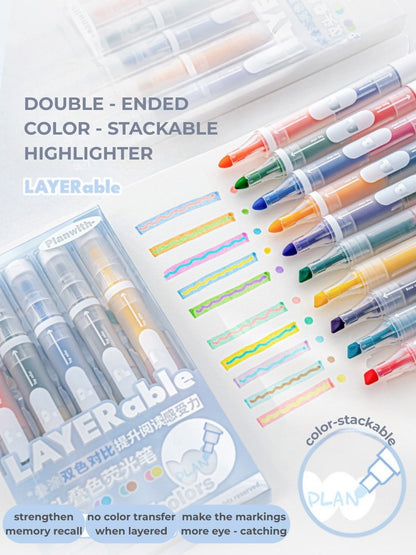 Layerable Dual-Tip Highlighters